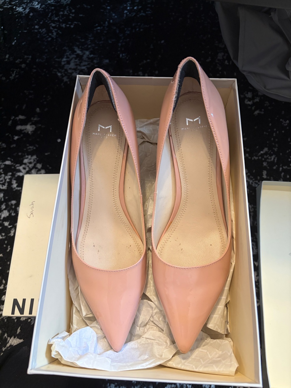 Marc Fisher Pink Patent Pointed-Toe Flats